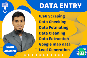 be your virtual assistant for data entry, data mining, web research, copy paste