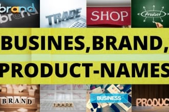 name, suggest domain, design logo for your business or brand