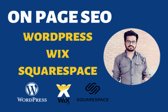 do on page SEO and onpage optimization of squarespace, wordpress and wix website
