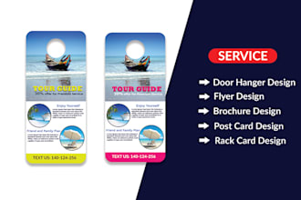 door hanger , flyer , brochure ,post card design
