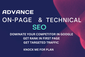 do onpage seo and technical optimization of any site