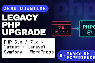 upgrade legacy php wordpress laravel symfony to latest