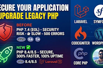 do PHP upgrade laravel symfony codeigniter wordpress legacy to latest