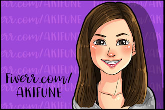 draw you a cute nonrealistic avatar or cartoon character portrait in my style