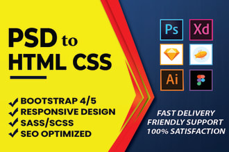 convert psd to html bootstrap responsive website