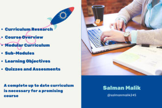do curriculum and content research for elearning course