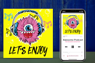 design awesome and beautiful podcast cover art