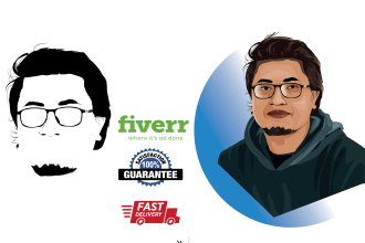 draw and sketch professional flat vector portrait picture