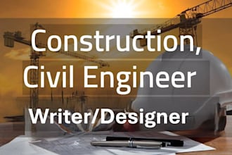 prepare civil construction writing articles, 2d, 3d drawings