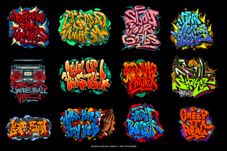 do graffiti inspired art illustration for tshirt