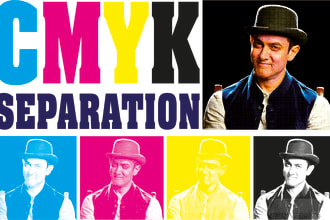 do color separation simulation, cmyk, spot, pantone, halftone, in 5hours