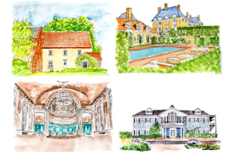 draw your home in watercolor