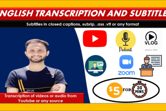 do audio or video transcription from youtube or any source