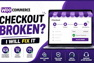 fix woocommerce checkout, payment gateway, cart, and order issues