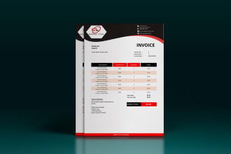 design editable invoice, letterhead, in 6 hours