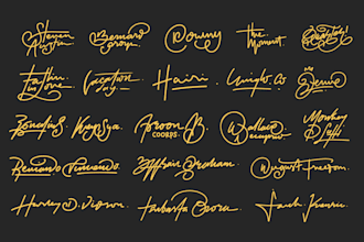 create handwritten modern signature and logo