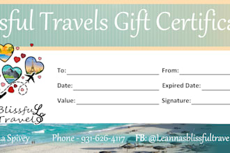 design a gift certificate, coupon, gift card, or voucher