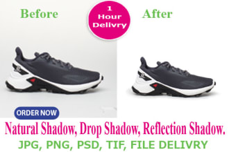 background removal and create natural shadow 15 images