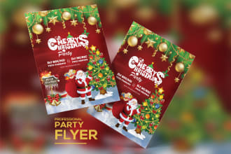 do new year, birthday, party, music concert christmas flyer