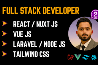 develop laravel vue react nuxt website and integrate ai features