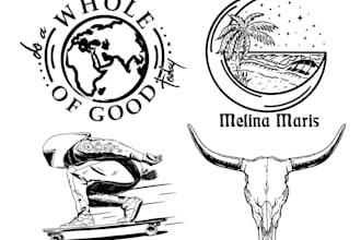 create monoline art logo