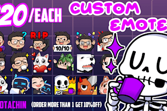 create charming cute emotes and badges for twitch