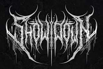 design style technical death metal logo,progressive