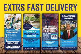 design perfect door hanger rack card dl flyer for pressure washing business