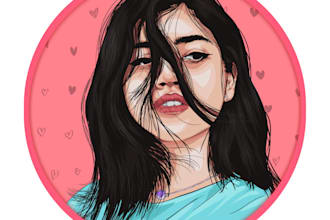 draw realistic portrait illustration for your social media