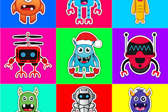 create design cute stickers for you