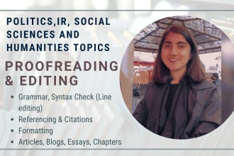 thoroughly edit, proofread sociology and politics blogs, articles