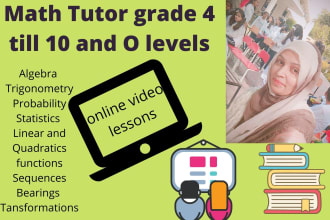 tutor online math from grades 1 till 10