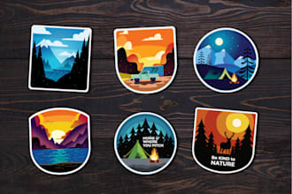 create sticker, badge, or logo design