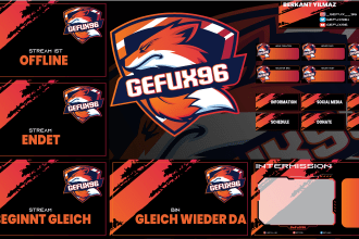 design custom twitch logo screens panels alerts and overlay