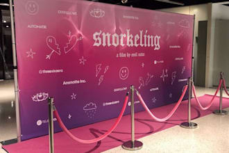 design step and repeat, backdrop, banner in 4 hours