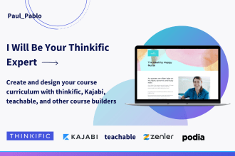 set up online course on thinkific, teachable, kajabi, samcart