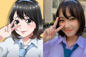 draw your selfie photos in anime style