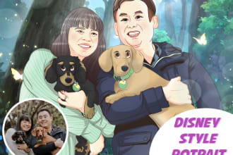 make disney style caracter illustrations