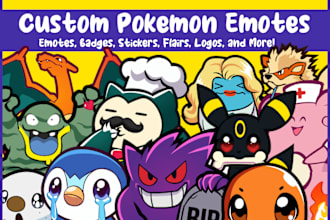 design custom twitch pokemon emotes sub badges flairs discord emojis and sticker