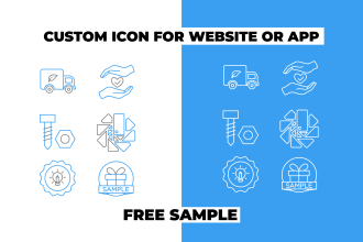 design icons set outline colours style for a website