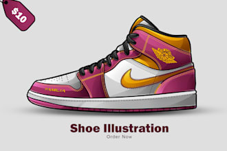 draw shoes into a cartoon from a photo