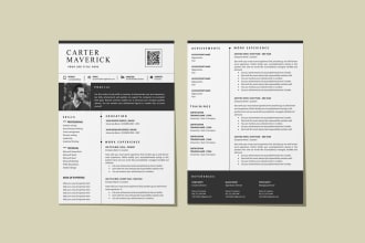 create resume design, CV design and cover letter