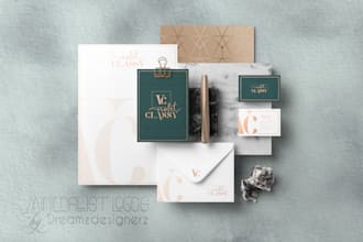 create text base minimalist and luxury logo with branding