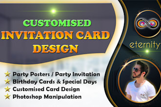 design customised invitation card for birthday, party