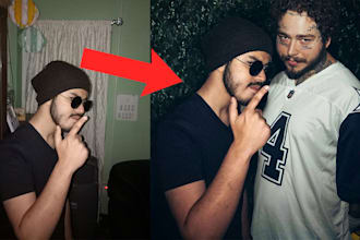 professionally photoshop you meeting a celebrity in 4k