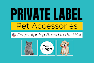 build private label dropshipping pet shopify store brand, pet website, pet store
