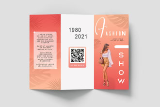design trifold, bifold brochure, flyer with a free qr code