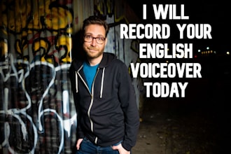 record an american english male voice over, today