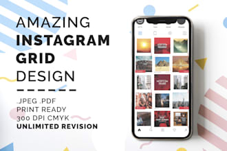 design amazing instagram grid content post for your business
