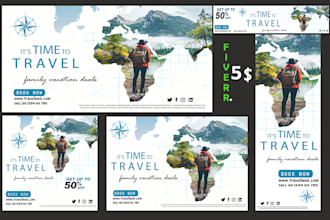 design stylish web banners, social media posts, and website headers